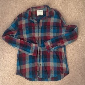 Large button down plaid long sleeve